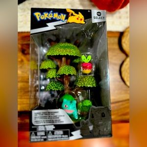 Pokemon Applin & Bulbasaur 7" Select Summer Forest Environment Display Pack New